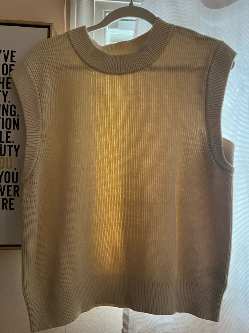 a new day Cream Ribbed Sleeveless Tank Top
